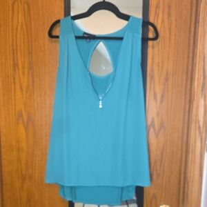 Elegant Teal Sleeveless Blouse